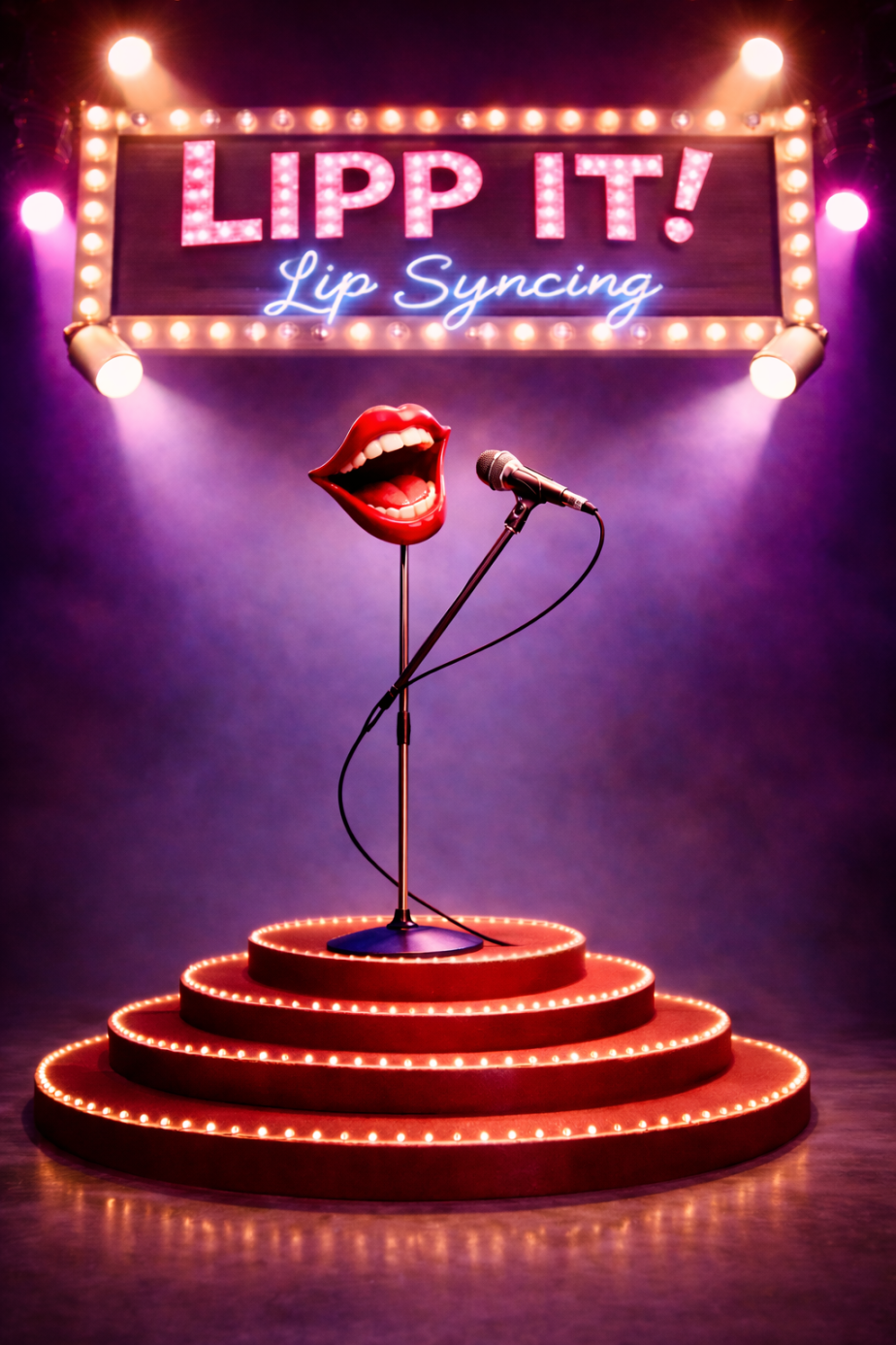 3-step LIPP IT! lips microphone artwork